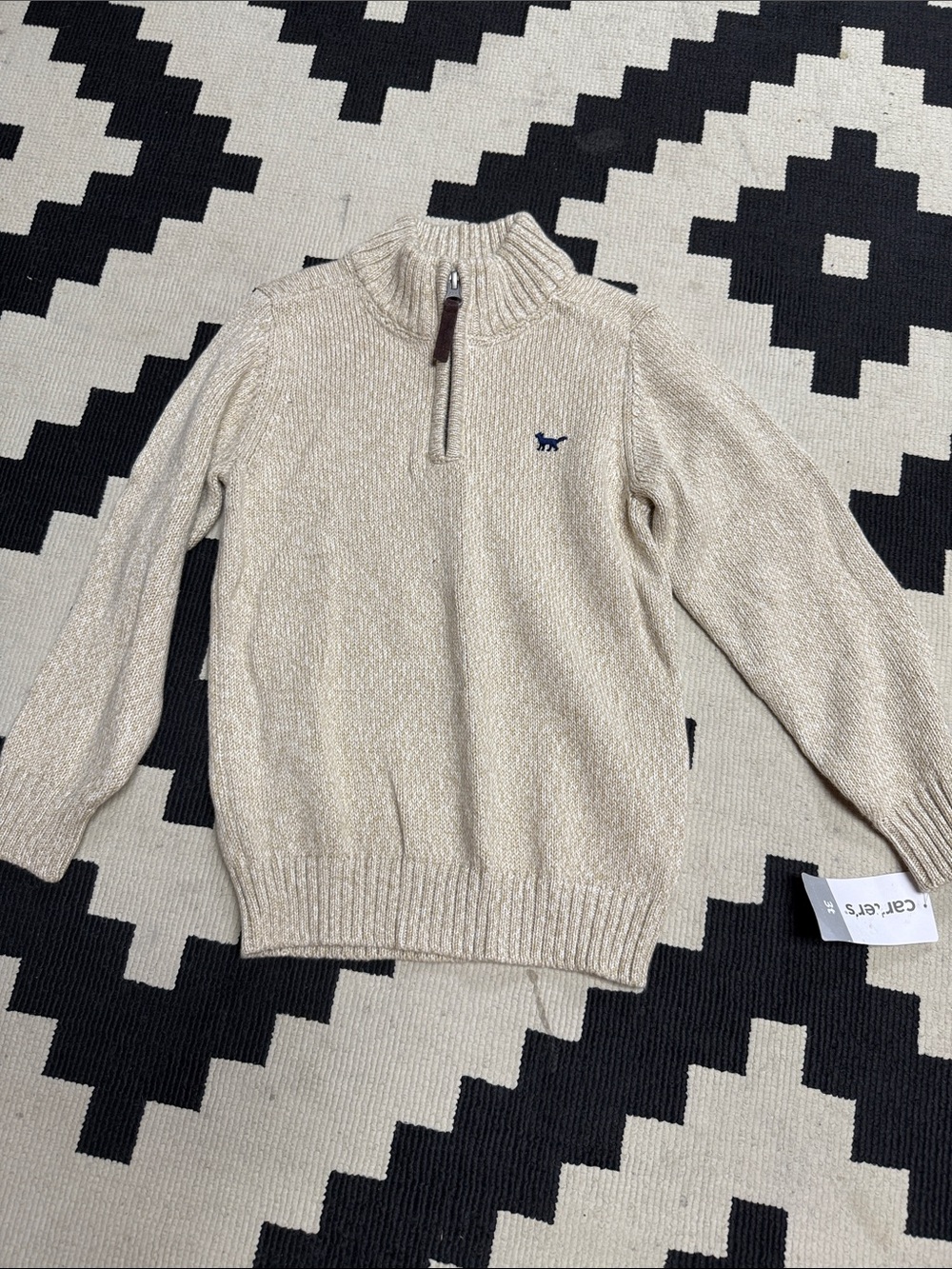 Carter's Cream Half-Zip Knit Pullover